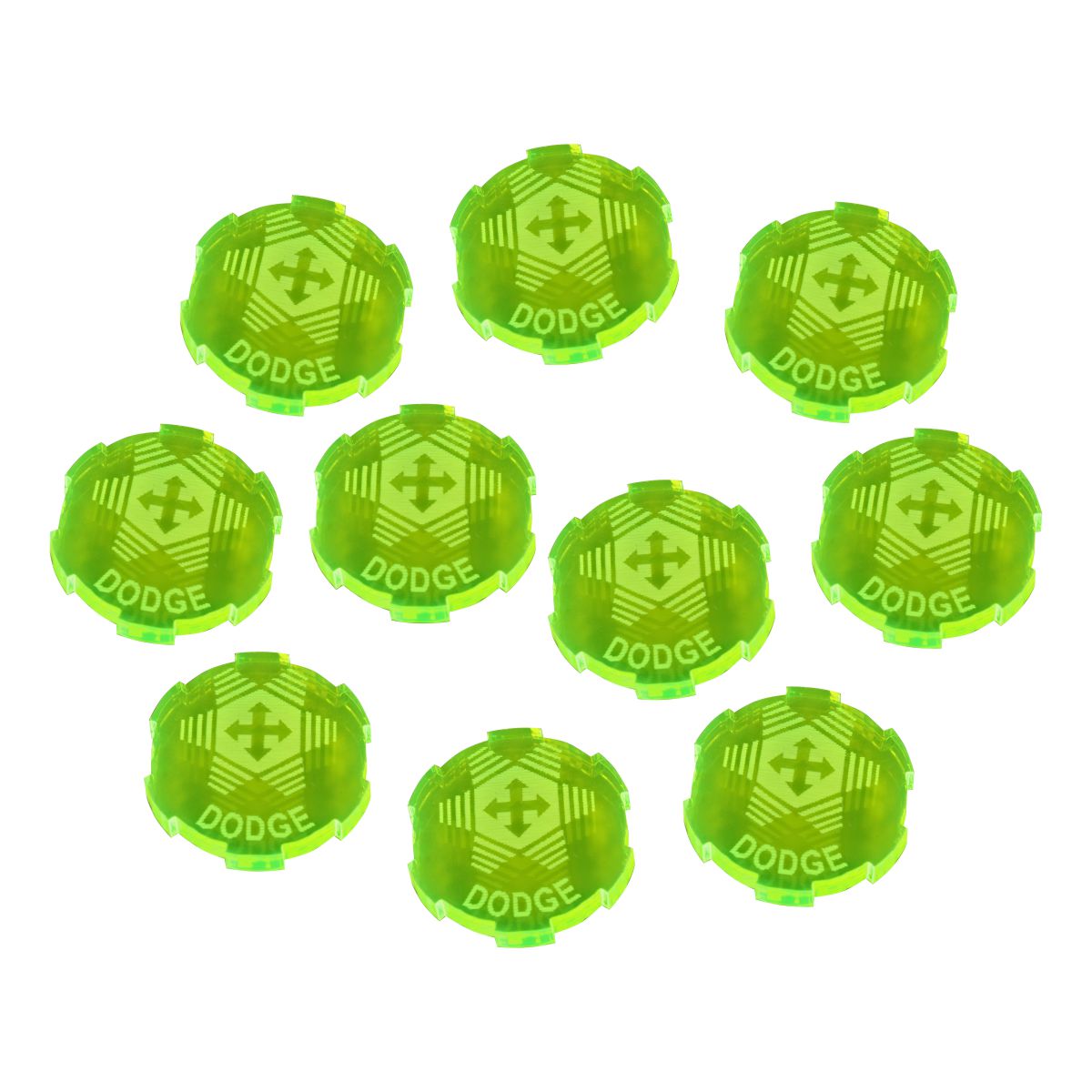 Dodge Tokens, SW: Legion, Fluorescent Green (10) - SPECIAL ORDER!