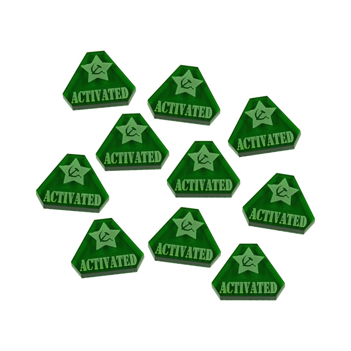 WWII Russian Activated Tokens, Translucent Green  (10)