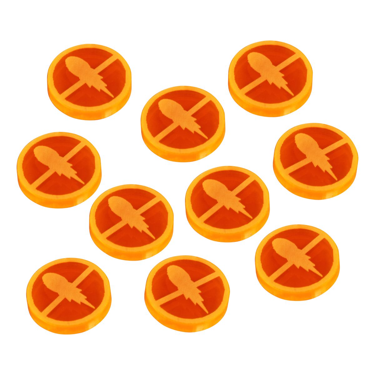 Space Fighter 2nd Ed Disarmed Tokens, Fluorescent Orange (10) - SPECIAL ORDER!