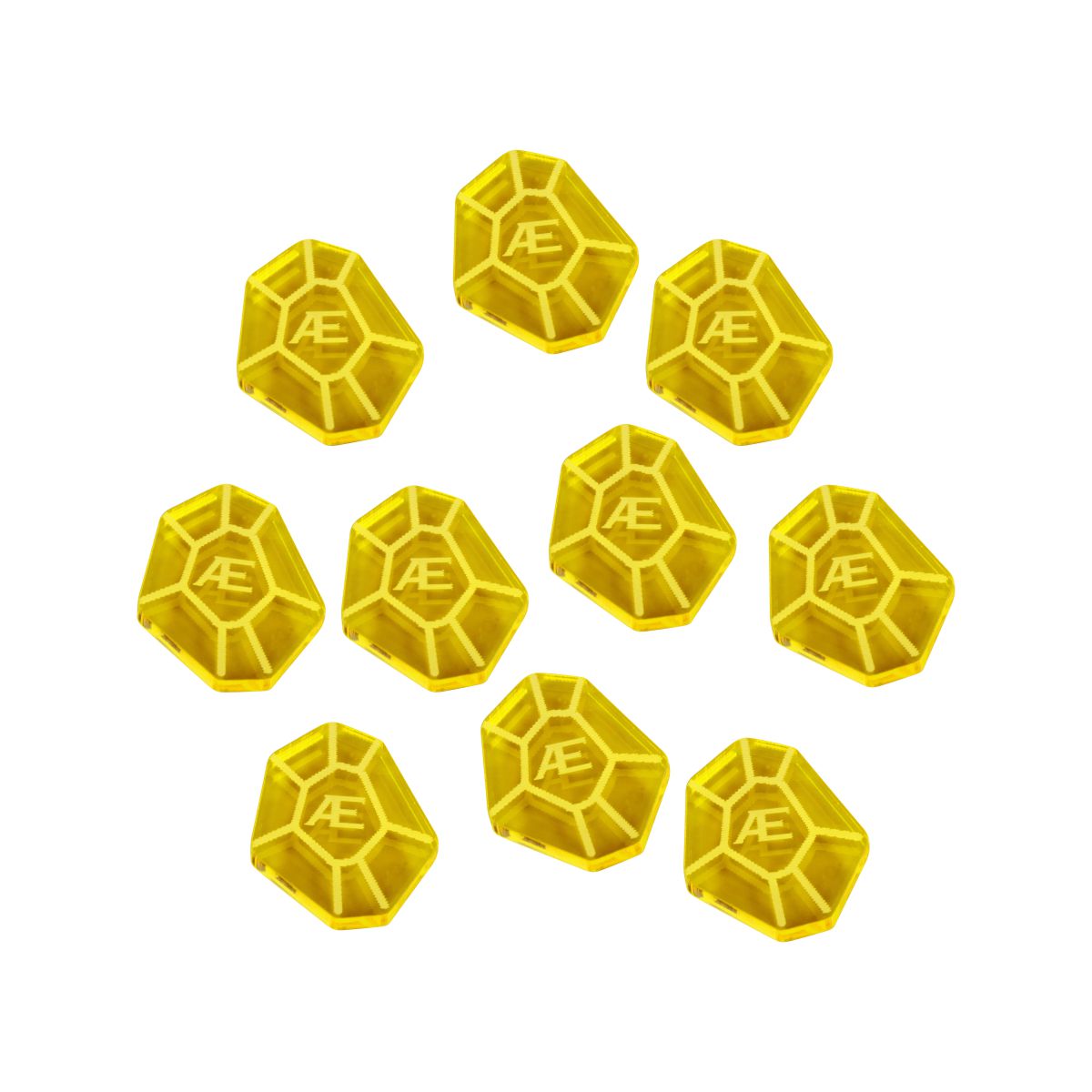 AEmber Tokens, Forged Key Card Game, Transparent Yellow (10) - SPECIAL ORDER!