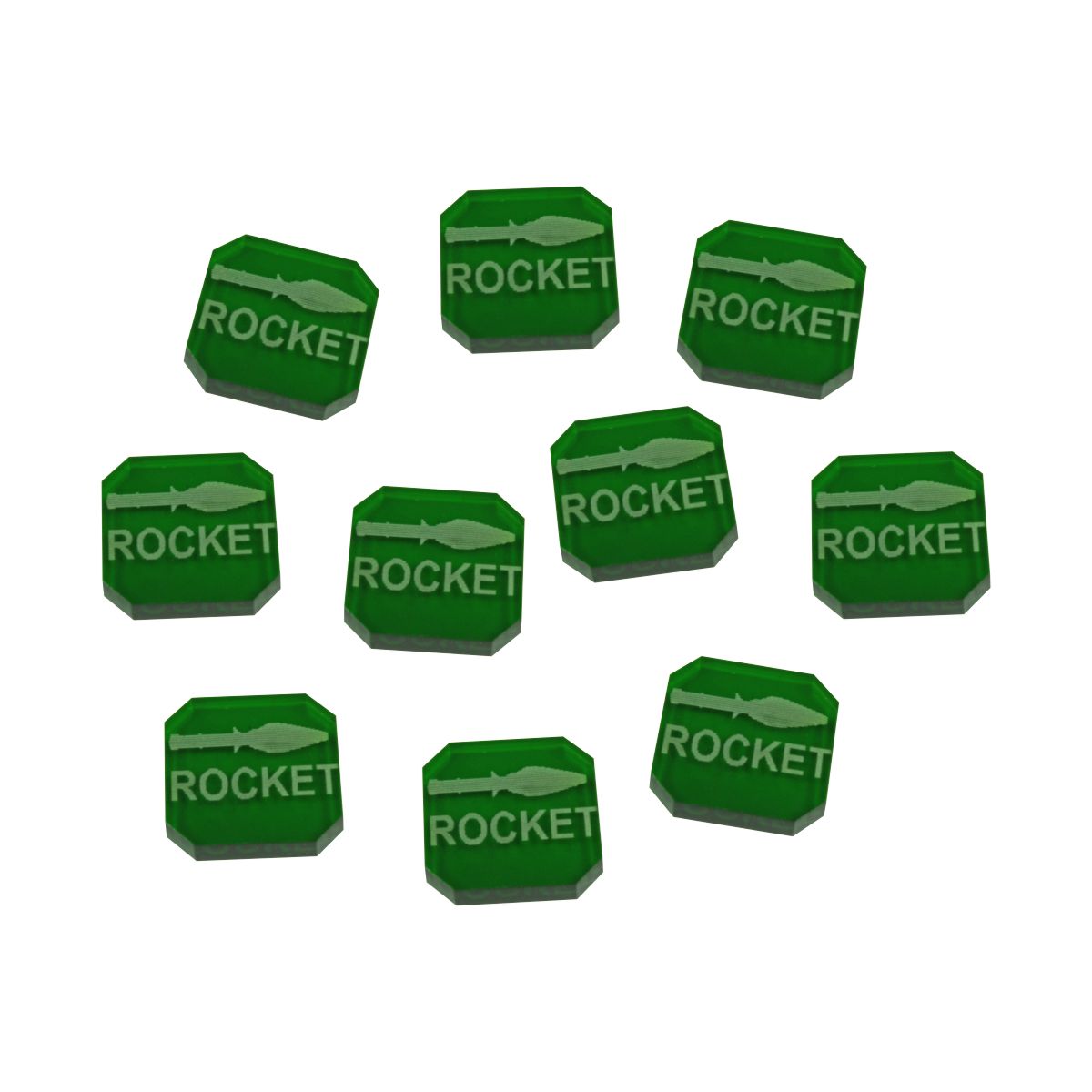 Gaslands Rocket Ammo Tokens, Translucent Green (10) - SPECIAL ORDER!