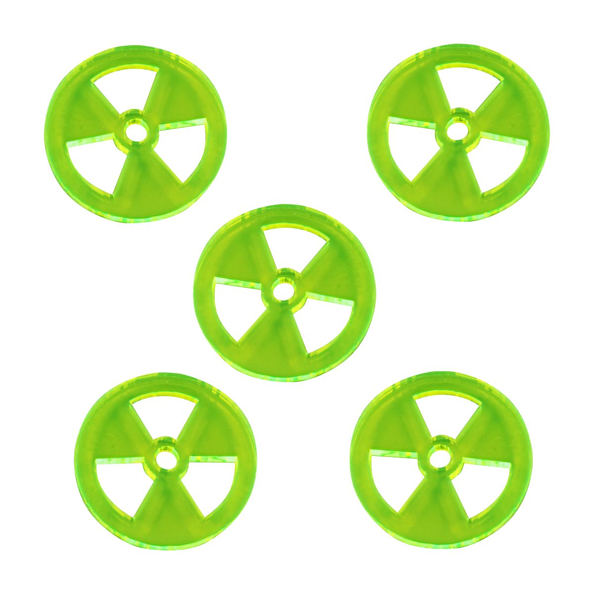 Large Radiation Tokens, Fluorescent Green (5)