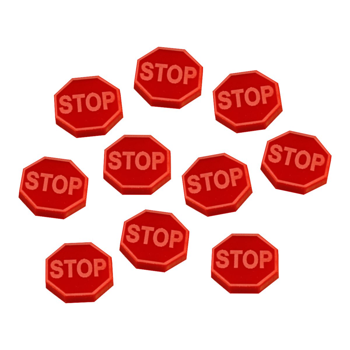 Stop Sign Tokens, Red (10)