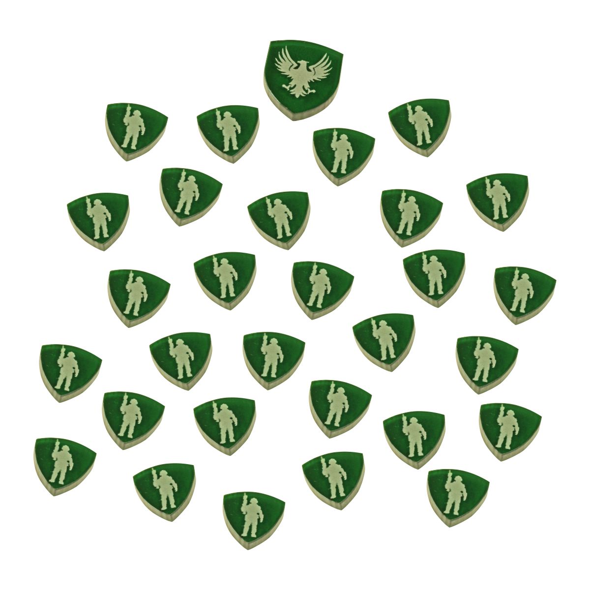 Green Player House & Force Tokens, Dune Board Game, Translucent Green (30) - SPECIAL ORDER!