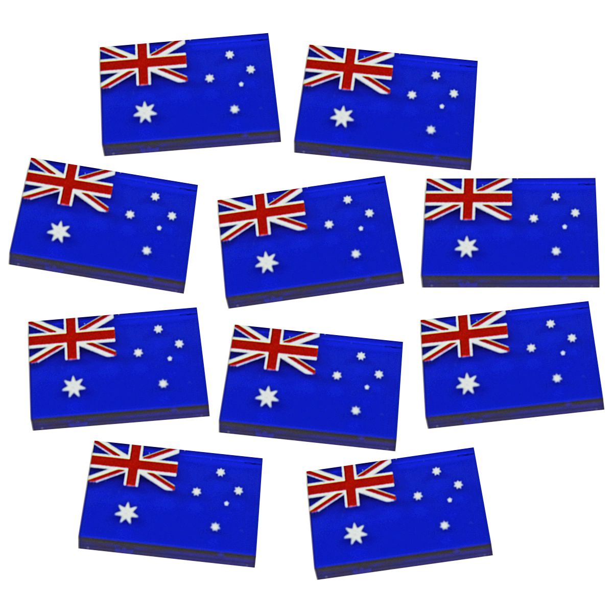 Premium Printed WWII Flag Tokens, Australian National Flag (10) - SPECIAL ORDER!