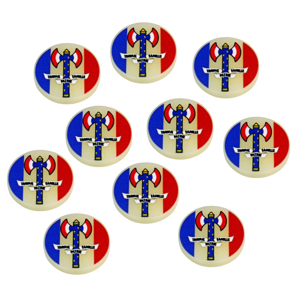 Premium Printed WWII Faction Tokens, Vichy France (10) - SPECIAL ORDER!