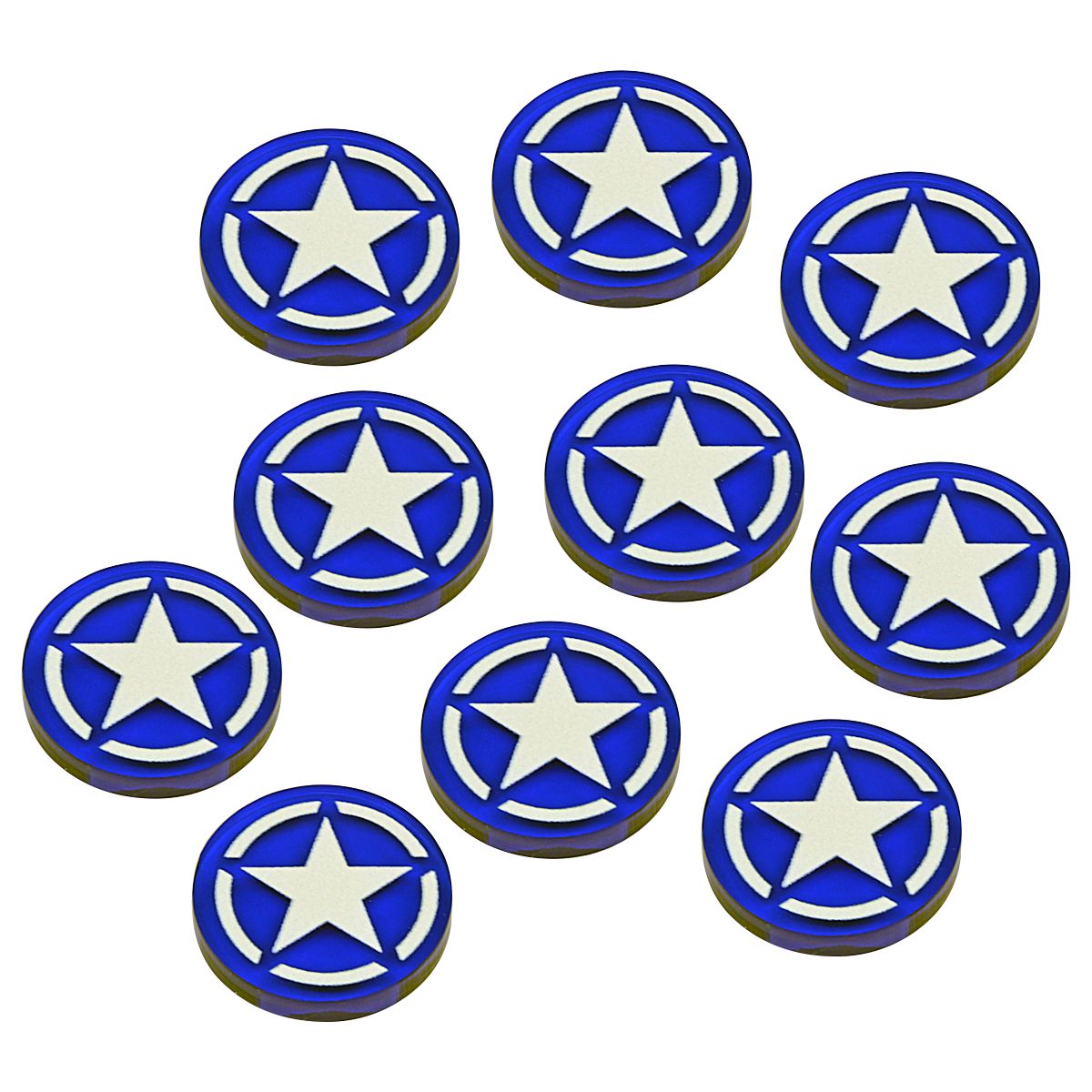 Premium Printed WWII Faction Tokens, United States Pacific Command (10) - SPECIAL ORDER!