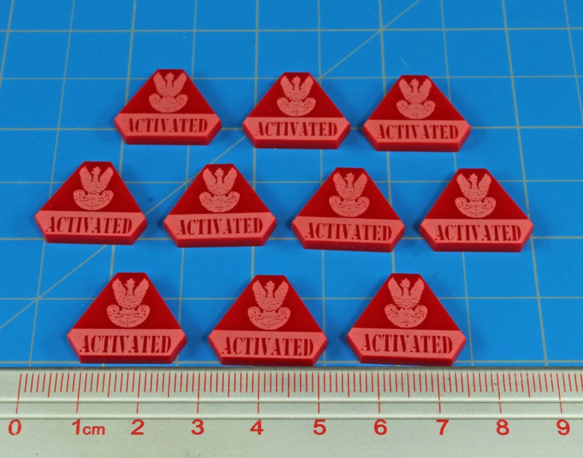 WWII Polish Activated Tokens, Red (10)