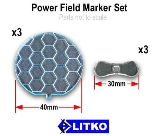 Power Field Markers, Transparent Light Blue (3)