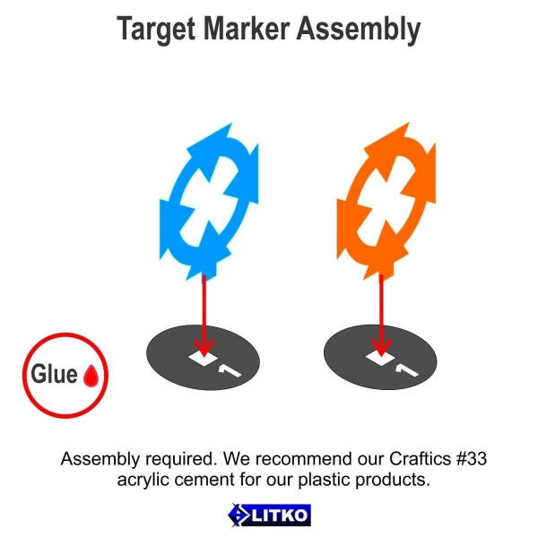 Space Fighter Target Marker Expansion Set #1-9, Fluorescent Blue and Orange (18)