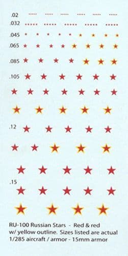 WWII Russian Stars (Red & Red w/ Yellow Outline) [1/285-1/100]