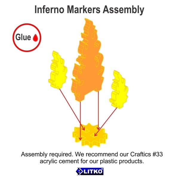 Inferno Marker Set, Large, Fluorescent Orange & Transparent Yellow (3)
