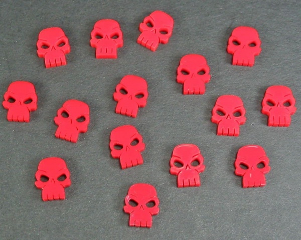 Mini Skull Tokens, Red (15)